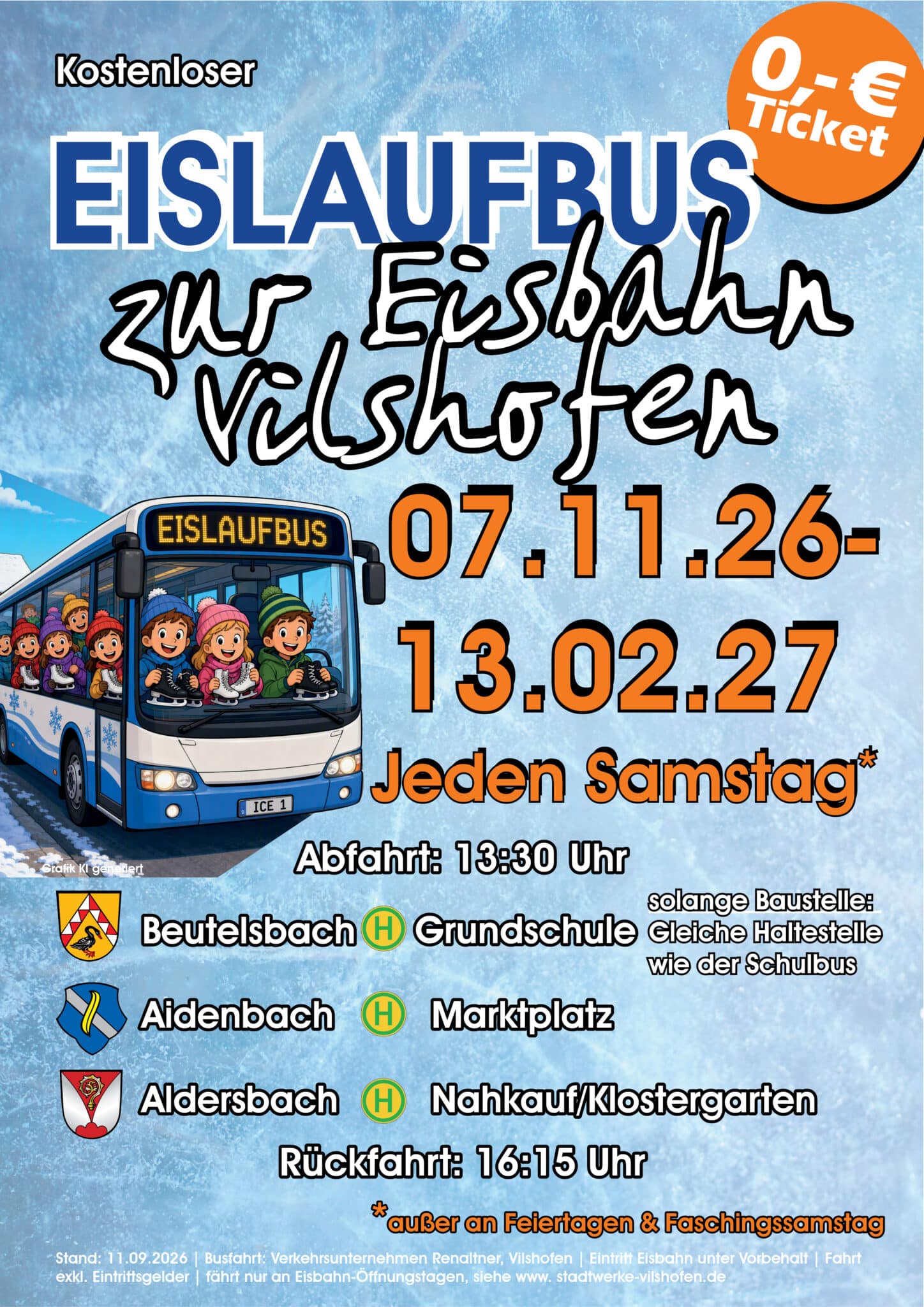 Kostenloser Eislaufbaus zur Eisbahn Vilshofen